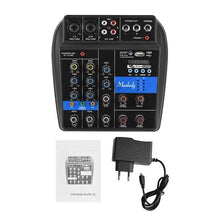 Load image into Gallery viewer, Muslady S-1 Portable 4-Channel BT Mixing Console Digital Audio Mixer Built-in Reverb Effects +48V Phantom Power
