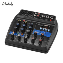 Load image into Gallery viewer, Muslady S-1 Portable 4-Channel BT Mixing Console Digital Audio Mixer Built-in Reverb Effects +48V Phantom Power
