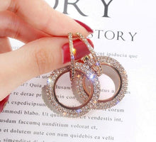 Load image into Gallery viewer, NEW 925 silver needle rhinestone circle crystal from Austrian earrings temperament Korean personality wild Mother's Day gift
