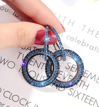Load image into Gallery viewer, NEW 925 silver needle rhinestone circle crystal from Austrian earrings temperament Korean personality wild Mother's Day gift
