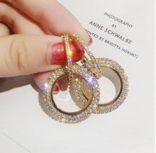 Load image into Gallery viewer, NEW 925 silver needle rhinestone circle crystal from Austrian earrings temperament Korean personality wild Mother's Day gift
