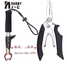 Load image into Gallery viewer, NOEBY 2pcs Fish Grip&amp;Plier Nipper Snip Fishing Lure Pincer Scissor Cutter Lipgrip Remove Hook Tackle Tool Fish Gripper Plier set
