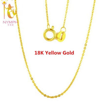 Load image into Gallery viewer, NYMPH Genuine 18K White Yellow Gold Chain 18 inches au750 Cost Price Necklace Pendant Wendding Party Gift For Women[G1002]
