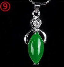 Load image into Gallery viewer, Natural Green Hetian Jade Pendant 925 Silver Necklace Chinese Jadeite Amulet Fashion Charm Jewelry Gifts for Women Her

