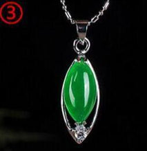 Load image into Gallery viewer, Natural Green Hetian Jade Pendant 925 Silver Necklace Chinese Jadeite Amulet Fashion Charm Jewelry Gifts for Women Her
