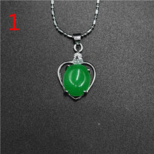 Load image into Gallery viewer, Natural Green Hetian Jade Pendant 925 Silver Necklace Chinese Jadeite Amulet Fashion Charm Jewelry Gifts for Women Her
