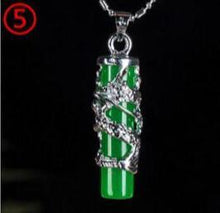 Load image into Gallery viewer, Natural Green Hetian Jade Pendant 925 Silver Necklace Chinese Jadeite Amulet Fashion Charm Jewelry Gifts for Women Her
