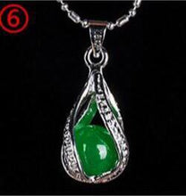 Load image into Gallery viewer, Natural Green Hetian Jade Pendant 925 Silver Necklace Chinese Jadeite Amulet Fashion Charm Jewelry Gifts for Women Her
