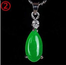 Load image into Gallery viewer, Natural Green Hetian Jade Pendant 925 Silver Necklace Chinese Jadeite Amulet Fashion Charm Jewelry Gifts for Women Her
