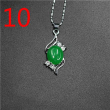 Load image into Gallery viewer, Natural Green Hetian Jade Pendant 925 Silver Necklace Chinese Jadeite Amulet Fashion Charm Jewelry Gifts for Women Her
