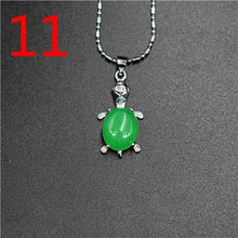 Load image into Gallery viewer, Natural Green Hetian Jade Pendant 925 Silver Necklace Chinese Jadeite Amulet Fashion Charm Jewelry Gifts for Women Her
