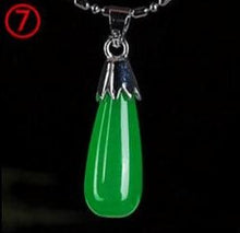 Load image into Gallery viewer, Natural Green Hetian Jade Pendant 925 Silver Necklace Chinese Jadeite Amulet Fashion Charm Jewelry Gifts for Women Her

