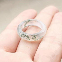 Load image into Gallery viewer, Natural Water Grass Agate Ring Moss Agate Chalcedony Ring Lovers men women Rings natural stone real jade jewelry add certificate
