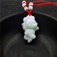 Load image into Gallery viewer, Natural White Jade Chinese Zodiac Pendant Beads Necklace Charm Jewellery Fashion Accessories Hand-Carved Luck Amulet Gifts
