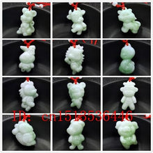 Load image into Gallery viewer, Natural White Jade Chinese Zodiac Pendant Beads Necklace Charm Jewellery Fashion Accessories Hand-Carved Luck Amulet Gifts
