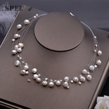 Load image into Gallery viewer, Natural freshwater pearl necklace for women  Baroque Pearls 4-8mm 5 Rows Bohemia Handmade Jewelry Fashion spez
