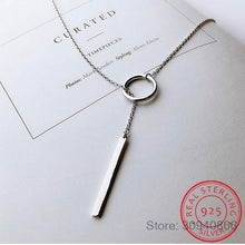 Load image into Gallery viewer, New Arrivals 925 Sterling Silver Long Circle Necklaces &amp; Pendants For Women Fashion sterling-silver-jewelry

