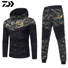 Load image into Gallery viewer, New Daiwa Fishing Suits Outdoor Breathable Full Sleeve Fishing Hoodie Elastic Pants Sports Camouflage Set Men Fishing Clothes
