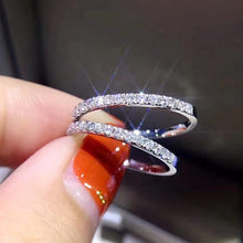 Load image into Gallery viewer, New Fashion Hot Sale Genuine 925 Sterling silver CZ Stone Ring Fine Jewelry Simple Round Thin Ring for Women Element Ring
