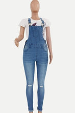 Load image into Gallery viewer, New Spring Women Overalls Cool Denim Jumpsuit Ripped Holes Casual Jeans Ladies Sleeveless Skinny Jumpsuits Hollow Out Rompers
