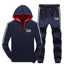 Load image into Gallery viewer, New Two Pieces Set Sport Hooded Fishing Sweatshirts Sportswear Men Tracksuit Hoodie Autumn Daiwa Fishing Hoodies+pants Men Sets
