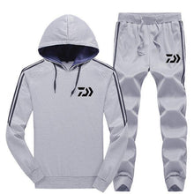 Load image into Gallery viewer, New Two Pieces Set Sport Hooded Fishing Sweatshirts Sportswear Men Tracksuit Hoodie Autumn Daiwa Fishing Hoodies+pants Men Sets

