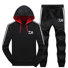 Load image into Gallery viewer, New Two Pieces Set Sport Hooded Fishing Sweatshirts Sportswear Men Tracksuit Hoodie Autumn Daiwa Fishing Hoodies+pants Men Sets
