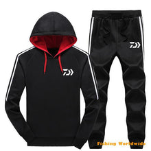 Load image into Gallery viewer, New Two Pieces Set Sport Hooded Fishing Sweatshirts Sportswear Men Tracksuit Hoodie Autumn Daiwa Fishing Hoodies+pants Men Sets
