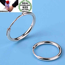 Load image into Gallery viewer, OMHXZJ Wholesale European Fashion Woman Girl Party Wedding Man Simple Round S925 Sterling Silver Hoop Earrings EA450
