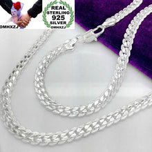 Load image into Gallery viewer, OMHXZJ Wholesale European Fashion Woman Man Party Wedding Gift Full Lateral Silver 925 Sterling Silver Chain Necklace NA189
