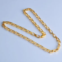 Load image into Gallery viewer, OMHXZJ Wholesale Personality Fashion OL Woman Girl Party Wedding Gift Gold 4MM Long Box Chain 18KT Gold Chain Necklace NC155
