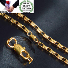 Load image into Gallery viewer, OMHXZJ Wholesale Personality Fashion OL Woman Girl Party Wedding Gift Gold 4MM Long Box Chain 18KT Gold Chain Necklace NC155
