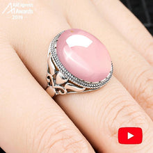 Load image into Gallery viewer, Oh My God So beautiful 12*16mm  NOT FAKE S925 Sterling Silver Africa Rose Quartz Rings Rings gift shop lithuania Chalcedony

