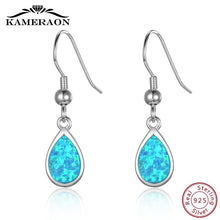 Load image into Gallery viewer, Opal Natural Stone Earrings Women’s  Korean Rainbow Long Silver 925 Earrings Dangling Fashion 2019 Drop Wedding Jewelry
