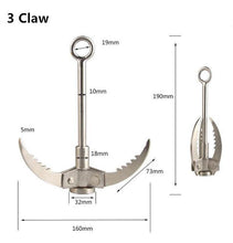 Load image into Gallery viewer, Outdoors Climbing Camping Hiking Fishing Survival Foldable Grappling Hook Claw Military Fighting Carabiner Tool Wall Equipment
