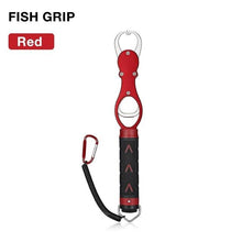 Load image into Gallery viewer, Outlife Portable Aluminum Alloy Fishing Grip Fishing Pliers Split Ring Cutter With Weight Scale Sheath Retractable Tether Combo
