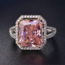 Load image into Gallery viewer, PANSYSEN 100% Solid 925 Silver Jewelry Rings For Women 10x12mm Pink Spinel Diamond Fine Jewelry Bridal Wedding Engagement Ring
