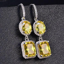 Load image into Gallery viewer, PANSYSEN 2019 Luxury Natural Emerald Women's Drop Earrings Genunie 925 silver Jewelry Earrings For Women Party Engagement Gifts
