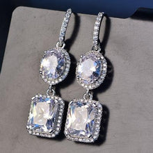 Load image into Gallery viewer, PANSYSEN 2019 Luxury Natural Emerald Women's Drop Earrings Genunie 925 silver Jewelry Earrings For Women Party Engagement Gifts
