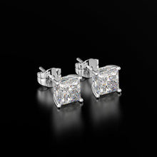 Load image into Gallery viewer, PANSYSEN Classic 6MM 7MM 8MM Square Created Moissanite Wedding Engagement Stud Earrings For Women 925 Silver Fine Jewelry Gifts
