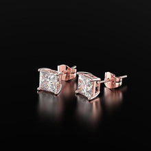 Load image into Gallery viewer, PANSYSEN Classic 6MM 7MM 8MM Square Created Moissanite Wedding Engagement Stud Earrings For Women 925 Silver Fine Jewelry Gifts
