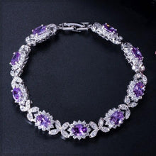 Load image into Gallery viewer, PANSYSEN Dark Blue Sapphire Women's Bracelets with Cubic Zirconia Diamond Stone 925 Sterling Silver Wedding Party Fine Jewelry
