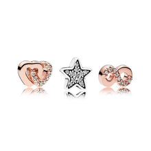 Load image into Gallery viewer, PDB 05  Silver 925 FLOATING LOCKET Small Charm Stored Infinite Small Charm Combination Series Double Heart Unlimited Series
