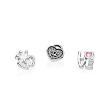 Load image into Gallery viewer, PDB 05  Silver 925 FLOATING LOCKET Small Charm Stored Infinite Small Charm Combination Series Double Heart Unlimited Series
