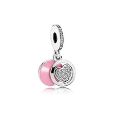 Load image into Gallery viewer, PDB  DZ  05  100% 925 Silver Ice Sculpture Together Travel Mother and Daughter Concentric Pendant Fashion Double Heart Pendant
