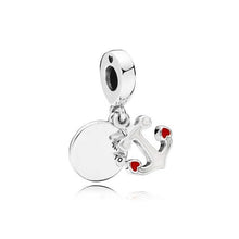 Load image into Gallery viewer, PDB  DZ  05  100% 925 Silver Ice Sculpture Together Travel Mother and Daughter Concentric Pendant Fashion Double Heart Pendant
