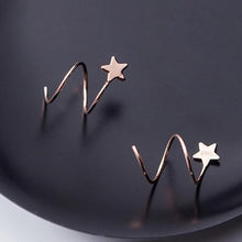 Load image into Gallery viewer, PONYKISS Trendy 100% 925 Sterling Silver Cute Wave Star Hoop Earrings For Women Party Delicate Accessory Birthday Chic Gift
