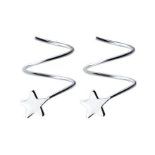 Load image into Gallery viewer, PONYKISS Trendy 100% 925 Sterling Silver Cute Wave Star Hoop Earrings For Women Party Delicate Accessory Birthday Chic Gift
