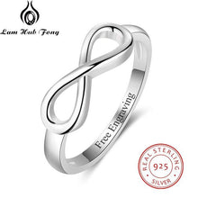 Load image into Gallery viewer, Personalized Infinity Ring 925 Sterling Silver Custom Name Wedding Gift Love Forever Ring for Women Fine Jewelry（Lam Hub Fong）
