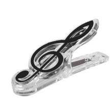 Load image into Gallery viewer, Plastic Musical Note Letter Paper Clip Piano Music Book Paper Sheet Spring Holder Folder for Piano Guitar Violin Performance Sta
